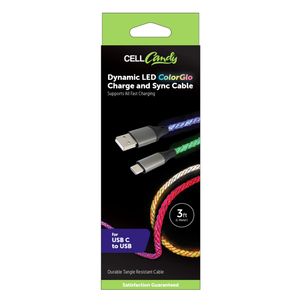 Cell Candy Dynamic LED ColorGlo Charge & Sync Cable And Z gear cable
