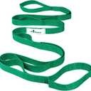 Stretching Strap Yoga Straps for Physical Therapy, 10 Loops Non-Elastic Stretch Band for Pilates, Flexibility, Exercise and Gymnastics (Green)
