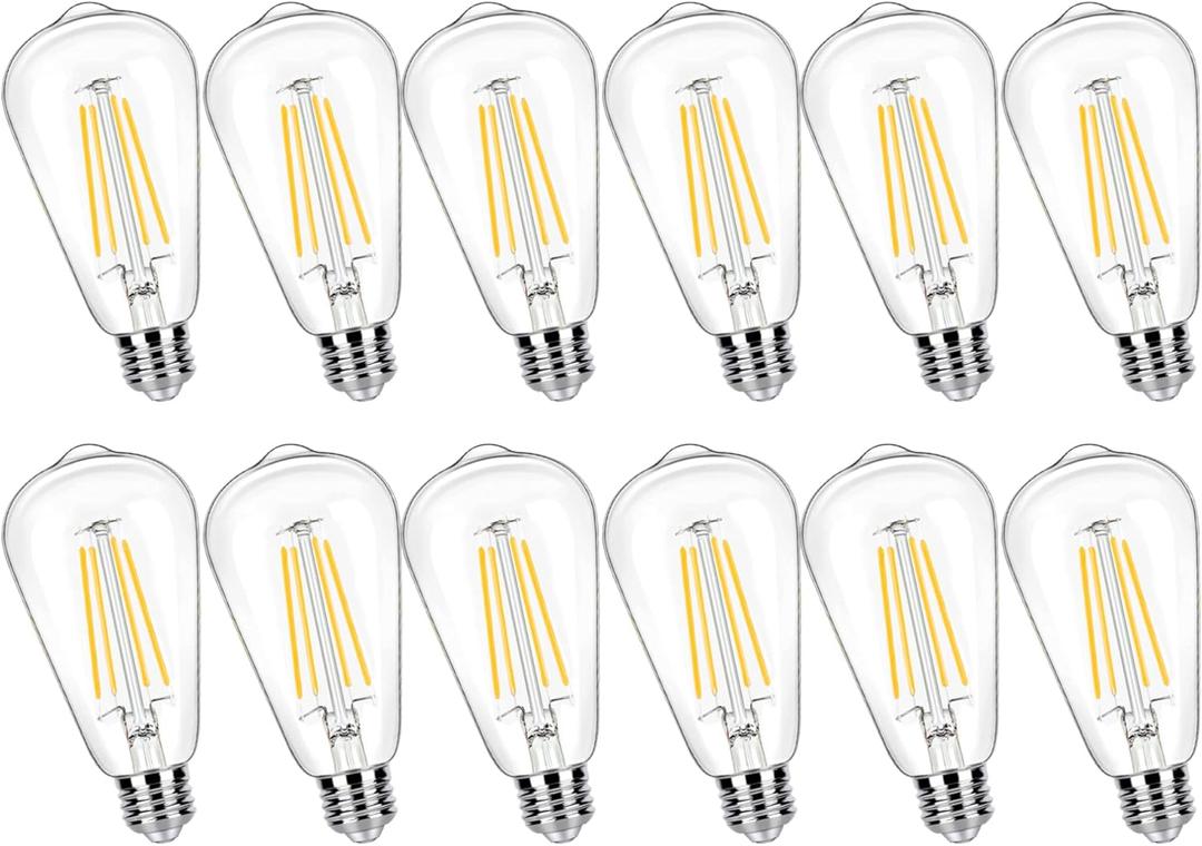 100 Watt LED Bulb, 12 Pack 9W LED Edison Light Bulbs 100 Watts Incandescent Bulbs Equivalent, 4000K Cool White with E26 Standard Base, 120V Input, 1250LM High Brightness, CRI 90, Not Dimmable