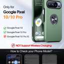 JAME for Google Pixel 10 Case/Pixel 10 Pro Case, Slim Fit Military Grade Shockproof Cover with Metal Ring Holder Stand Kickstand Protective Phone Case for Google Pixel 10/10 Pro 6.3", Alpine Green