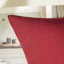 Set of 2 Burgundy Throw Pillow Covers Decorative Farmhouse Linen Pillowcases Solid Cushion Cases for Outdoor Bedroom Living Room Sofa Chairs 16x16 inch