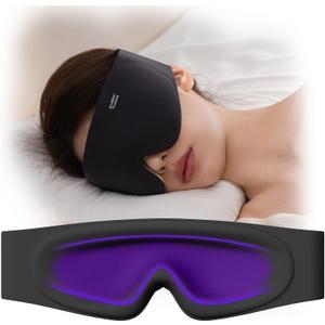 Sleep Mask for Men Women - Eye Masks for Sleep, 100% Blackout Eye Covers for Sleeping, Eye Mask for Lash Extensions, 3D Zero Eye Pressure Travel Eye Mask Blindfold for Side Sleeper