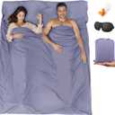 Sleeping Bag Liner,Travel Sheet & Adult Sleep Sack, Camping Sheets Travel Sleep Sack for Backpacking,Hotels & Hostels -Lightweight Single &Double Travel Sheet Camping Sheets