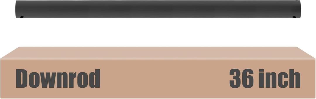 36 inch Ceiling Fan Downrod, 3 FT Black Downrod for Ceiling Fan, 1 inch Outside Diameter, Ceiling Fan Boom Suitable for a Wide Range of Fans (Black, Not Threaded)