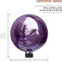 Alpine Corporation 10" Diameter Indoor Outdoor Glass Gazing Globe Garden Decor, Purple
