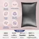 Blissy Silk Pillowcase - 100% Pure Mulberry Silk - 22 Momme 6A High-Grade Fibers - Silk Pillow Cover for Hair & Skin - Regular, Queen & King (Gray, Standard)