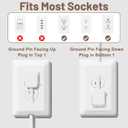5FT Flat Extension Cord Ultra Thin Outlet Concealer with Cord Concealer Kit,Flat Outlet Extender with 3 Outlet Power Strip,Universal Size Flat Plug Power Strip for Home,ETL Listed,White