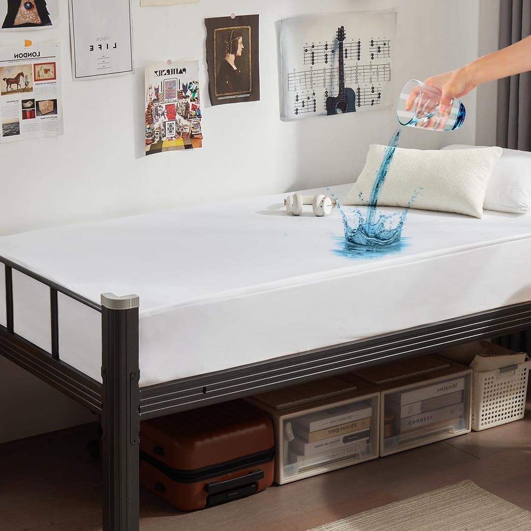 2 Pack Twin XL Waterproof Mattress Protector Deep Pocket Mattress Cover, Soft Breathable Mattress Pad, Fitted Noiseless Waterproof Bed Cover Stretch to 19"