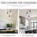 Emliviar 3-Light Chandelier Hanging Light Fixture, Modern Cluster Pendant Lighting for Kitchen Island with Clear Seeded Glass, Black Finish, DYE286G2-3 BK