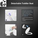 1M Family Toilet Seat, Patented Slow Close & Quick Releasing Technology, Anti-Wiggling, Easy to Install and Clean, Standard Elongated with Toddler Seat Built In (1 Piece)