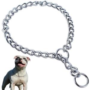 Chain Choker Collar for Dogs, Metal Slip Link Training Dog Collar Martingale Heavy Duty Puppy Collars for Small Medium Large Big XL Breed Dogs, Silver XL