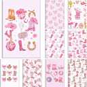 9 Pcs Pink Cowgirl Journal Notebook Western Preppy Office Gifts Disco Ball Cowboy Hat Boots Coquette Bow Cowgirl Notebook Stuff for Teen Girls Women School Student Teacher, 5.5 x 8.3in
