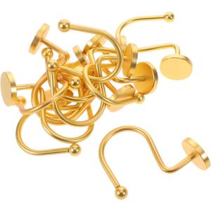 12pcs Decorative Metal Shower Curtain Hooks Elegant Round Design for Bathroom and Kitchen Easy Installation Hangers for Curtains and Wardrobe