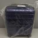 Flight Knight Carry On Suitcase 18x14x8" Hardside Built In TSA Lock & USB Port Lightweight Luggage Silent Double Spinner Wheels Maximum Underseat Carry-On Bag For American & United Approved Airlines (Navy)