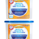 2 Packs Arm & Hammer Fragrance Free Refillable Moisture Absorber and Odor Eliminator 14 oz. Tub