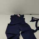 WDIRARA Sleeveless Mock Neck Ruffle Trim Belted Cropped Jumpsuit Romper, Size M