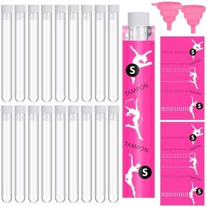Suclain 50 Pcs Travel Tube Set Includes 0.4 oz Tubes for Women, Reusable Wrappers, Foldable Silicone Funnels for Outdoor Sports