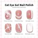 Gel Nail Polish Set, Cat Eye Gel Polish Kit, Holographic Reflective Magnetic Shimmer Glitter Nude Brown Pink Skin Tones Nail Art, Manicure Salon DIY Gifts, Soak Off, UV/LED Cured (9 Colors G)