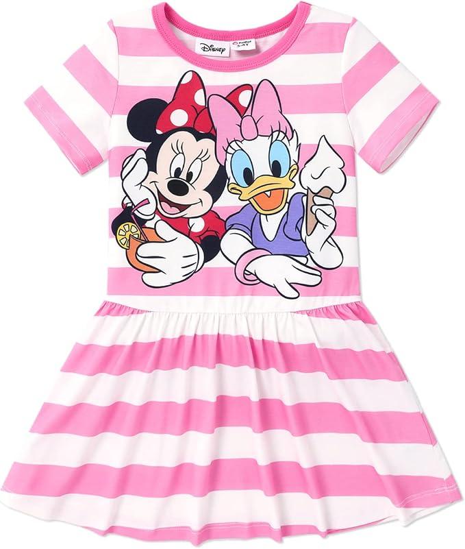 Disney Toddler Girls Dresses Minnie Mouse Dress Short Sleeve Stripe Print Dress A-line Princess Dress
, Size: 4–5 Years 