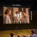 VEVOR Projector Screen with Stand, 80 Inch 160 Wide Angle Indoor Outdoor Projection Screen, 16:9 4K HD Wrinkleless Portable Tripod Screens with Carry Bag, for Movie Home Theater Office Presentation