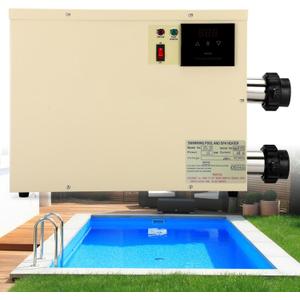 Pool Heater for Above Ground Pool with Digital Touch Display, 15KW 220V Automatic Cycle Heating Bathtub Thermostat for Above Ground Swimming Pool, Spa, Bathtub
