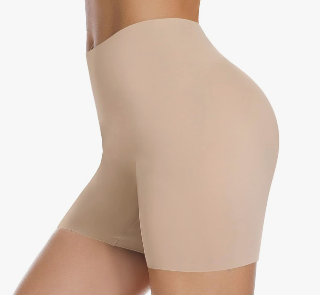 JOYSHAPER Slip Shorts for Under Dresses Women Seamless Boyshorts Panties Anti Chafing Underwear Shorts, M, Nude Beige