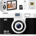 50.0 Mega Pixels Kids Camera for 5-13 Year Old Girls Boys with WiFi,MP3,Video Recording,Children Digital Selfie Video Camcorder 1080P Dual Lens 2.4 Inch HD,32G TF Card (Black)