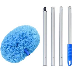 Generic Microfiber Duster for High Ceilings with Extension Pole Reusable Duster Washable Home Feather Duster for Fan Furniture Car, Blue Splicing