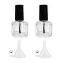 NIIIYTYB 2Pcs Empty Nail Polish Bottles with Brush Small 5ML Glass Bottles with Cap Funnel Mixing Balls Gel Applicator Sample Bottle for Liquid Fingernail Polish Storage Containers