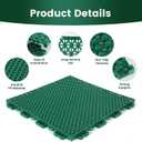 24 Pcs 12 x 12 in Basketball Court Tiles Non Slip PP Drainage Mat | Interlocking Sport Floor Tiles for Tennis Court Drain Deck Pool Patio Shower Kitchen Garage Poach