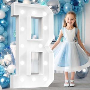 Ledido 4FT Marquee Light Up Letters B, Easy to Assemble Cool White Marquee Letters 4 Feet Tall for Indoor & Outdoor Events, Large Lighted Letter for Birthday Graduation Baby Shower Party Decorations