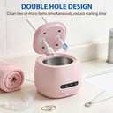 Dental Ultrasonic Retainer Cleaner Machine - 52kHz Dental Appliance Cleaner for Retainers, Dentures, Aligners, Mouth Guards, Toothbrushes & Jewelry, 200ML Pink, Quiet & Portable