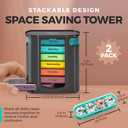 Stackable Daily Pill Organizer - 2 Pack, 4 Times a Day Weekly Medication Reminder - Premium Weekly AM/PM Pill Box with 7 Individual Stacking Cases, a Everyday Medicine Organizer for Vitamins