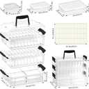Bead Organizer Box 58 Pcs, 3-Tier Stackable Storage Box, and 3 Different Container Sizes Small Plastic Containers with Lids, Portability, Clear Organizers for Jewelry DIY Craft Storage