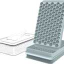 WIBIMEN Mini Ice Cube Trays, 0.55” Tiny Pebble Ice for Iced Coffee & Cocktails, Fast Chill, Easy Twist Release, Stackable with Lid & Storage Bin (2 Pack, Blue)