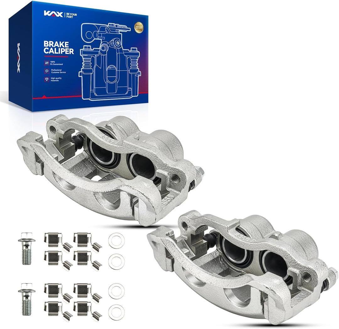 KAX Disc Brake Caliper Assembly Fit for Chevrolet Blazer 1998-2005, Chevrolet S10 1998-2004, GMC Jimmy 1998-2001, GMC Sonoma 1998-2004, Oldsmobile Bravada 1998-2001, Isuzu Hombre 1998-2000, Front Side (18B4694+18B4695)