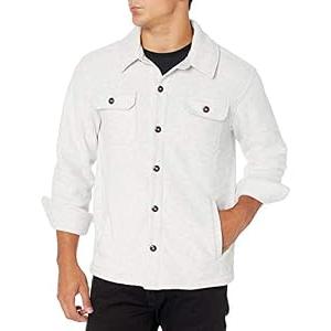 Amazon Essentials Men's Long-Sleeve Polar Fleece Shirt Jacket, Light Grey Heather, X-Large