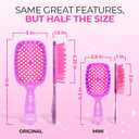 FHI Heat UNbrush Mini Detangler Brush for Pain-Free Brushing on All Wet or Dry Hair Types  Durable Duoflex Anti-Static Bristles, Lightweight Handle, Vented Mini Hair Brush (Rose Quartz Pink)