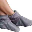 Mars Wellness Heated Microwavable Booties - Microwavable Socks Heated Booties for Women and Men - Herbal Hot/Cold Deep Slippers Women (Charcoal) (Pack of 1)