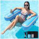 ACWYENN Inflatable Floating Pool Chair, Heavy Duty Pool Float Chair for Adults, Floating Chairs for Lake, Pool Lake Water Floats for Adults (1 Pack-Sky Blue)