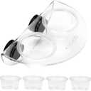 AIICIOO Crested Gecko Food Dish - Strong Magnetic Reptile Feeding Ledge for Bearded Dragon Lizard Crested Gecko Tank Accessories with 6 Pack Plastic Cup