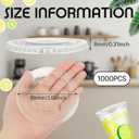Hortsun 1000 Count 98mm Clear Flat Lids with Straw Slot Fits 16, 20, 24 oz Cups Disposable PET Plastic Transparent Cup Lids for Summer Iced Coffee Milkshake Ice Cream Party Supplies