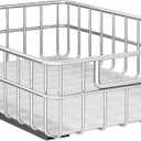 Pull out Cabinet Organizer, Stainless Steel 1-Pack (13.8"W x 21"D) Full-Extension Slide out Drawer, Adhesive Roll out Can Spice Storage Basket Shelf Rack for Pantry, Kitchen, Bathroom, Home Closet
