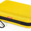 Bright Yellow Hard Shell Electronic Organizer Carrying Case - Shockproof Large Storage Case for Hard Drive, Phone, Power Bank, Charger, Earbuds - Zipper Pouch Gadget Bag for Business, Travel