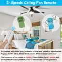 Ceiling Fan Remote Control Replacement for Hunter 99770 99392 99813, Compatible with Hunter 99770 99392 99118 99122 99123 99119, Light Dimmer 3-Speed Wall Mount (Remote Only)