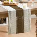 Artoid Mode Light Coffee Farmhouse Rustic Table Runner, Seasonal Holiday Hollow Kitchen Dining Table Decoration for Home Party Decor 12x120 Inch