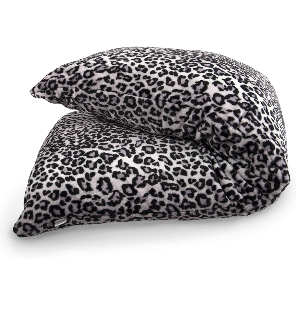 Super Soft Body Pillow, Snow Leopard/Grey Cheetah