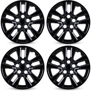 16 inch Hubcaps Compatible for 2013-2018 Nissan Altima Sedan - (Set of 4) Wheel Covers 16in Hub Cap Cover fit for 13-18 Altima Sedan- Black Snap On Hubcap Accessories for 16 inch Wheels