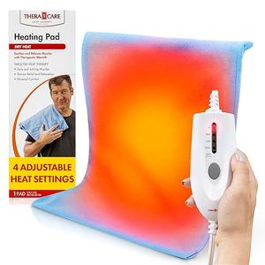 TheraCare Electric Heating Pad | Dry Heat Therapy | 4 Adjustable Heat Settings | 12" x 15" | Comfortable, Soft & Durable