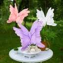 Honoson 3 Pcs Large Butterfly Party Decorations Hanging 3D Crepe Paper Butterfly Decoration Giant Supply for Wedding Party Birthday Baby Shower Garden Wall(Purple, Pink, White,7inch,11inch)